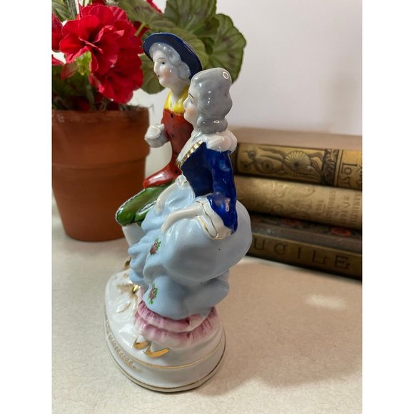 Occupied Japan Vintage Porcelain Colonial Couple Lady Gentleman FIGURINE - Picture 4 of 11